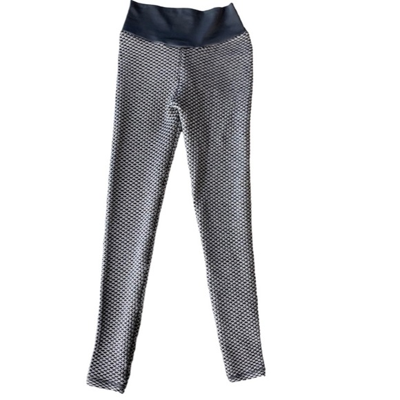 Tik Tok Leggings Butt Scrunch Leggings Gray Waffle Weave Super Stretchy Small - Picture 4 of 13